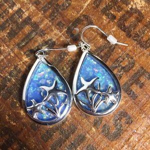 Rain jewelry blue & silver starfish earrings